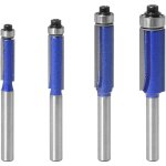4pcs 6. 35mm tige am�lior� fraise a copier affleurement trim routeur bit defonceuse double fl�te 6. 35 ...