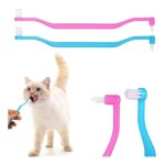4pcs brosse  dents double face pour chat micro tte brosse nettoyage des dents chaton avec poigne incurve ...