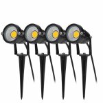 4pcs �clairage ext�rieur � piquer cob 5w 220v ip65 �tanche led spot orientable projecteur lampe de jardin ...