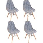 4pcs housse de chaise scandinaves extensible housse de chaise de salle  manger feuilles grises