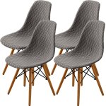4pcs housse de chaise scandinaves extensible housse de chaise de salle  manger jacquard de diamant - ...
