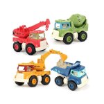 4pcs jouets de construction pour enfants 2 3 4 5 ans avec tractopelle enfant pelleteuse enfant gros camion ...