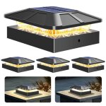 4pcs lampe solaire pour poteaux bois - capuchon de poteau solaire - ip65 tanche - pour terrasse clture ...