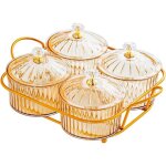 4pcs plats de service divis�s plateau dap�ritif plateau de collation nordique bo�te de r�cipient de stockage ...