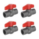 Pack 4 robinets � tournant sph�rique pvc 25 mm - vannes darr�t douille poign�e t