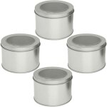 4pcs ronde en mtal botes avec fentre th botes de conserve en fer blanc bote vide pots en mtal ...