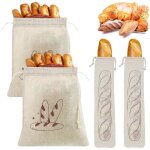 4pcs sac a pain longue conservationsac  pain en lin avec cordon de serrage sachets  pain rutilisable ...