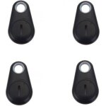4pcs smart gps bluetooth anti - lost tracker cl dalarme autoportrait noir