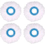 4pcs ttes microfibre balai tte de vadrouille rechange rond ttes mop rotation  360 pour nettoyage ...