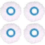 4pcs ttes microfibre balai tte de vadrouille rechange rond ttes mop rotation  360 pour nettoyage ...