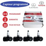 4x capteurs tpms 433 mhz pr�programm�s pour toyota & lexus (auris yaris corolla rav4 hilux prius. . . ...