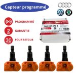 4x capteurs tpms programm�s 433 mhz pour audi / volkswagen / skoda / porsche - r�f. 5q0907275 *