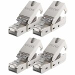 4x cat 6a connecteur r�seau rj45 sans outil c�ble lan blind� 10 gbit / s connecteur de c�ble r�seau bo�tier ...