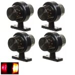 4x feux de gabarit et dencombrent courts lat�raux 12 - 24v led rouge orange cabochon fum� pour camion ...