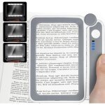 4x loupe de lectureloupe avec 10 led lumires loupe eclairante grande loupe  main loupe grossissante ...