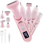 5 en 1 pilateur lectrique pour femme rasoir lectrique tanche et indolore rechargeable (rose)
