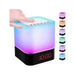 5 en 1 reveil lumineux enceinte bluetooth portable veilleuse multicolore contrle tactile numrique cadeau ...