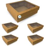5 bo�tes cadeau en carton kraft 350x320x105mm avec fen�tre transparente parfait pour cadeaux personnalis�s ...