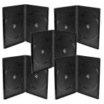 5 bo�tiers rectangulaires pour 2 dvd / cd - noir