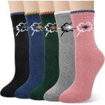 5 chaussettes chaudes en laine pour femmes chaussettes thermiques femme chaussette chaude femme multicolore ...