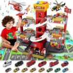 5 etages garage pour enfantsmarsee jouet garage voiture avec 14 voitures et 2 hlicoptre pour enfants ...