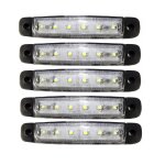 5 feux de gabarit led 12v 24v blanc 6 smd feu de position avant camion poids lourds remorque utilitaire ...
