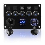 5 gang panneau de interrupteur  bascule 12v 24v interrupteur  bascule panneau tableau electrique bateau ...