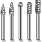 5 m�ches / fraises de 8 mm en carbure de tungst�ne rotatif tige cylindrique en meule � matrice 6 mm tige ...