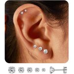 5 paires 316l acier inoxydable cz lot boucles doreilles femme homme cartilage helix boucles doreilles ...
