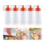 5 pcs 16 oz assaisonnement bouteille sauce sauce bouteilles distributeur bouteilles condiments plastique ...