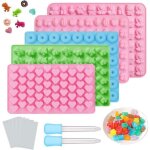 5 pcs moules  bonbons en silicone moules  forme de oursons bonbons c?ur mini dinosaure moule en gele ...
