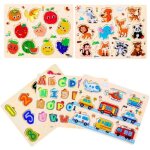 5 pcs puzzles en bois pour enfants montessori jouet bebe alphabet nombre forme véhicules fruit animal ... 5 pcs puzzles en bois pour enfants montessori jouet bebe alphabet nombre forme véhicules fruit animal ...
