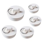 5 pi�ces bouchon de baignoire bouchon evier en caoutchouc 5 tailles blanc lavabo bouchon de vidange set ...
