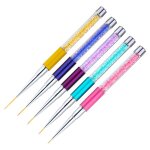 5 pi�ces de nail art liner pinceau - set professionnel pour gel uv brosse pour les ongles fine acrylique ...