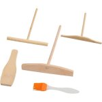 5 pi�ces spatules cr�pes bois �pandeur poussoir cr�pe r�teau ensemble retourneur de cr�pes et etaleur ...