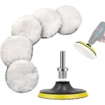 5 pices tampon de polissage en laine 80 mm disque ponge de disque kit perceuse pour auto polish voiture ...