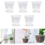 5 pots à orchidées en plastique blanc transparent avec trous de 14 cm pour intérieur et extérieur 5 pots à orchidées en plastique blanc transparent avec trous de 14 cm pour intérieur et extérieur