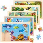 5 puzzles en bois pour enfants - jouets �ducatifs pour les 3 - 6 ans - th�mes : ferme oc�an et couture ...