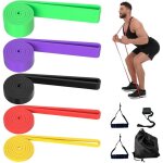 5 tailles bandes lastique musculation - traction avec poignes ancrage de porte et sac de transport ...