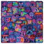 50 autocollants kpop cool neon - autocollants amusants en vinyle impermables - convient pour une varit ...