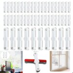 Bandes autocollantes pour moustiquaires - mcj - 50 pices - fixation auto agrippante - blanc