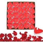 50 bougies en forme de c?ur romantique et 1000 petale de rose forme de coeur bougies bougie coeur bougies ...