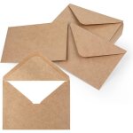 Enveloppes kraft - lot de 50 - 184 x 133 mm - 120 g / m� - id�ales pour invitations