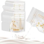 50 pcs sacs de stockage pr� - st�rilis�s sacs de conservation du lait anti - fuites fermeture � glissi�re ...