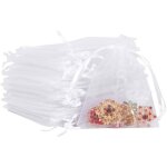 50 petits sachets en organza blancs 7 x 9 cm pochettes cadeaux � cordon pochettes � bijouxpochettes cadeaux ...