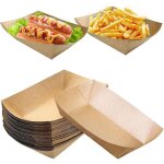 50 pices barquettes en carton kraft snack bol bols en carton biodgradable pour collations frites salade ...