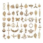 50 pices breloques mixte charms pendentifs pour bracelet cration bijoux boucles doreilles bricolage ...