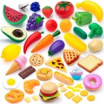 50 pices ensemble de jouets de cuisinednettefruits lgumes facticesaccessoires en plastique pour enfants ...