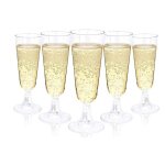50 pi�ces fl�tes � champagne en plastique 150ml verres � champagne transparents gobelets � vin r�utilisables ...