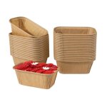 50 pices mini moules  gteaux en papier jetables mini moules de cuisson rectangulaire en papier antiadhsif ...